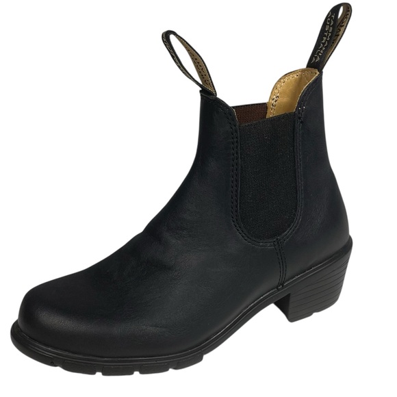New Blundstone Chelsea Ankle Heeled Boots Womens 6.5 36.5 Black Leather Boot - Picture 1 of 8